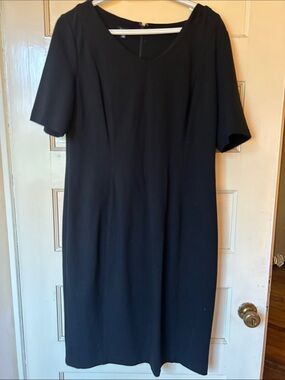 Talbots Black Midi Dress with Short Sleeves